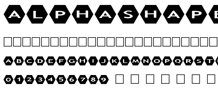 AlphaShapes hexagons 2 font